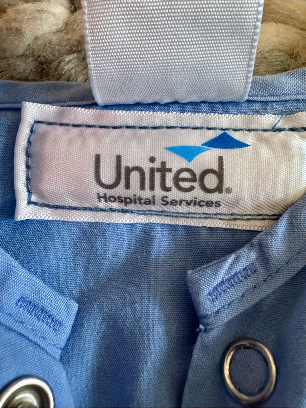 Light Blue Button-Front Scrub Jacket - Picture 4 of 4